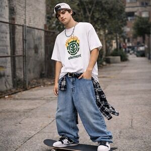 VTG Notorious BIG Jeans Wide Leg Baggy Y2K Hip Hop 90s Men's Sz 40x30